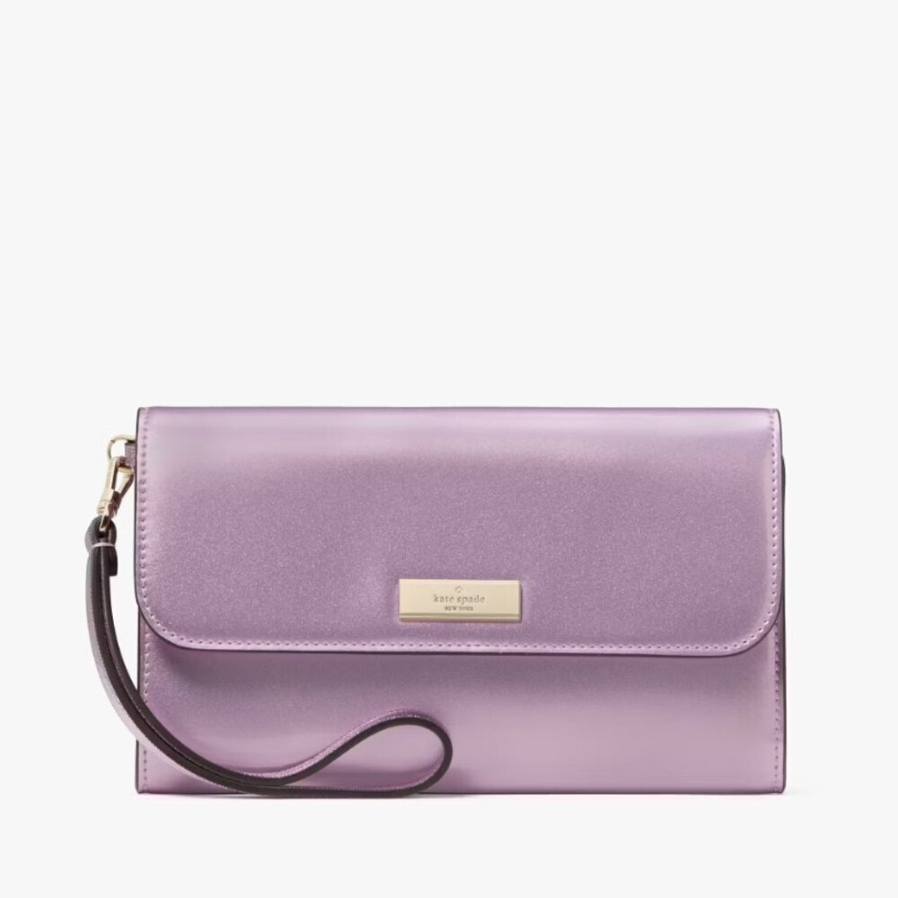 NEW Kate Spade Kenzie Boxed Medium Flap Wristlet in Quartz Pink​